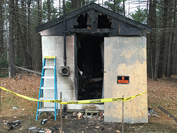 Dover Foxcroft burned shed