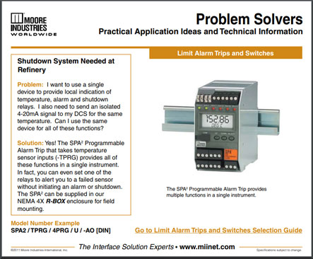Shutdown System Needed at Refinery Problem Solvers Moore Industries